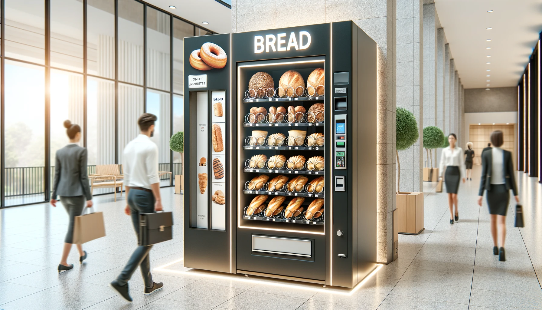 パンが販売された自動販売機の設置事例